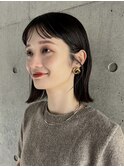 外ハネボブワイドバング美髪イメチェン切りっぱなし黒髪
