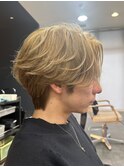 京都金髪大人ニュアンスパーマ