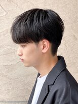 黒髪マッシュナチュラルマッシュメンズヘア韓国ツーブロック
