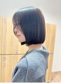 髪質改善ストレート／暗髪／ボブ