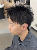 メンズショート　アップバング