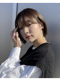 ぱっつんボブ×ナチュラルカラー