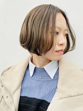 ドロップ(drop) ウォームベージュレイヤーショートボブ〔表参道/青山  drop〕