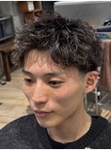 スパイキーパーマ短髪パーマアクティブショートビジネスショート