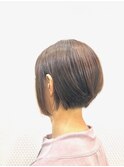 小顔ショートボブ/ショート/アッシュブラウン/40代50代60代