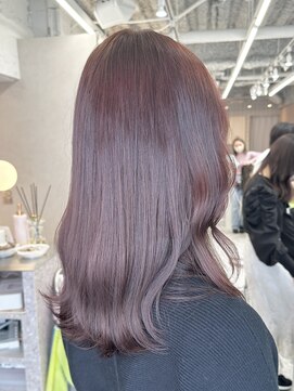 ラルム 新宿(LARME) ブリーチなしWカラー透けるピンクブラウン【新宿/顔周り】