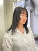 顔まわりレイヤー×オリーブグレージュ