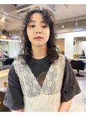 ワイドバングのハードパーマ