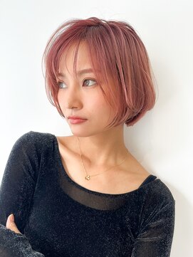 ロンドエニカ 大宮(Lond enika) 切りっぱなしボブエアリーロング美髪ピンクブラウン[大宮]