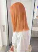 ダブルカラーオレンジベージュカラーケアブリーチ韓国ハイトーン