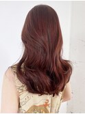 韓国ヘアアプリコットオレンジロング顔周りレイヤー_ba532883