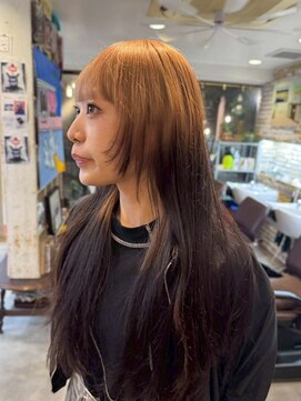 リブロ 三軒茶屋(LIBRO) アプリコットオレンジショートカットウルフカット