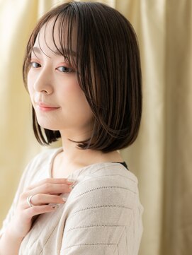 カバーヘア ブリス 川口(COVER HAIR bliss) オリーブグレーベージュ小顔ワンカールボブディY川口20代30代