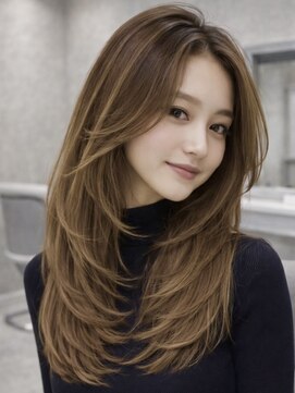 アンベル(ANBEL) ハイライトカラー/ミルクティーベージュ/レイヤーカット