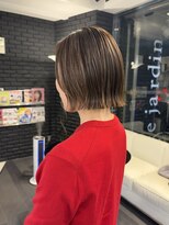 ヘアーアンドカラー ルジャルダン 葛西店(le jardin)&nbsp;切りっぱなしミニボブ・外ハネ仕上げ