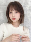 外ハネボブ×シースルーバング×ショコラブラウン