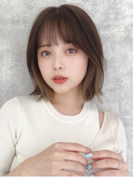 ラフィス ヘアーコロナ 河原町店(La fith hair corona) 外ハネボブ×シースルーバング×ショコラブラウン