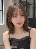大人美人艶カラーベージュ小顔カット透明感レイヤーロング