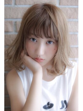 サロンドミルク 原宿(salon de MiLK) シースルーバング×ランダムカールボブ