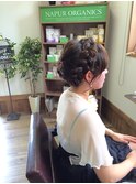 編み込みアップスタイル