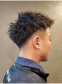 フェードツイストアップバング