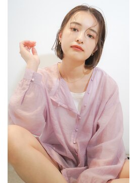 ネオリーブカフ 鶴ヶ峰店(Neolive caff) フォギーベージュで柔らかい質感に◎ワンカールボブ