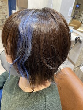 ヘアーサロン キー(Key) ウルフレイヤー/インナーカラー/イルミナカラー/ショート/ブルー