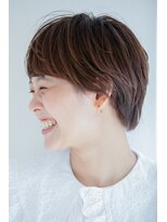 ノノリリ(NONORIRI)&nbsp;ブラウン暗髪襟足小顔ナチュラルベリーショートレイヤーショート