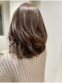 【重山】暗髪ロブヘアエギョモリシースルーバング大人ミディアム