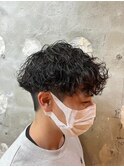 メンズマッシュパーマ波巻きツイストスパイラルパーマ札幌大通