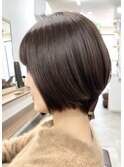 くびレイヤーグレーベージュニュアンスカラー白髪染め白髪ぼかし
