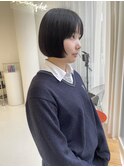 ショートミニボブ切りっぱなしボブ小顔ヘア顔周りカット髪質改善