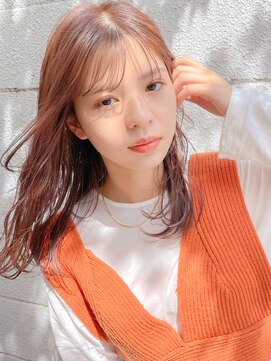 ユーリ(JUURI) オレンジベージュ/シースルーバング/ ミディアム