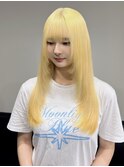 9916ブロンドホワイトアッシュウルフレイヤーロングワンカール