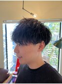 王道波巻きパーマ