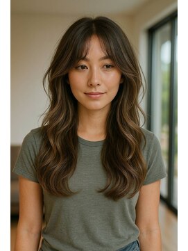 ノラキチジョウジ(NORA KICHIJOJI) 外国人風レイヤーカットハイライトカーテンバングハイレイヤー