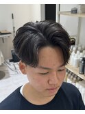 ニュアンスパーマセンターパートフェザーパーマワンカールパーマ