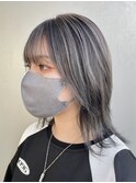 ハイライトバレイヤージュウルフミディアム