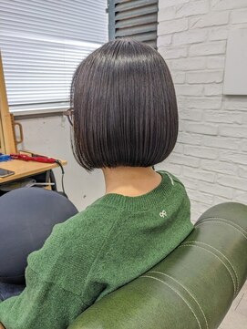 パラッチ 甲東園店(Palacchi) ダークグレー×ミニボブ大人可愛い20代30代40代