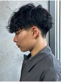 MEN’S/リバースセンターパート/ニュアンスパーマ/新宿