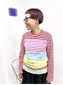 ピンクラベンダー×刈り上げショート×オカッパ
