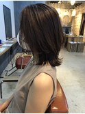 【福岡今泉loty赤星雄介】大人切りっぱなしミディアムくびれヘア