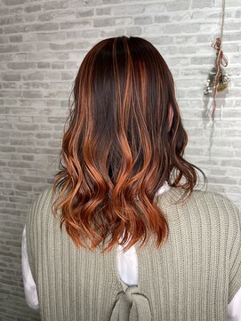 ノアリンクス(Noa Links) バレイヤージュ/アプリコットオレンジ/Noa p Links