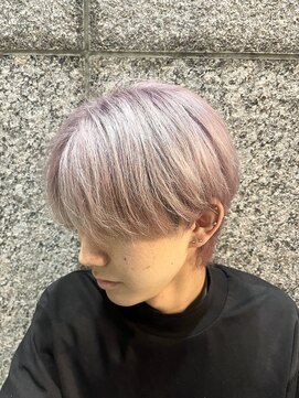 ムード カナザワ(mood kanazawa) センターパートマッシュ×ホワイトピンクアッシュ