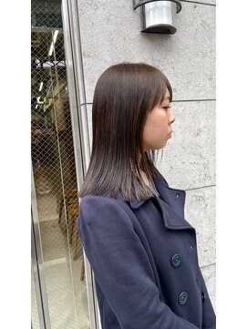 ニール シトロン 名古屋 伏見 丸の内(NEELU citron) 【Neeluscuro_take】ぱつっとミディアム×オリーブブラウン