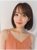 可愛い理想のシルエットのレイヤーカットボブ　前髪カット　銀座