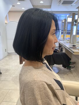 アッシュ 仙川店(Ash) ナチュラルボブ×前下がりボブ×ストレートボブ30代40代50代60代