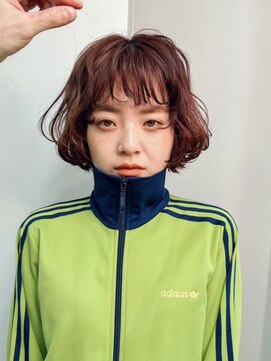 フォト 新宿三丁目(foto) くびれヘア/アプリコットオレンジ/ハイライトカラー/ボブ/新宿