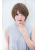 くびれショートネイビーグレーインナーカラーくすみベージュ