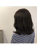 くすみブルー×黒髪ダークブルーグレージュ